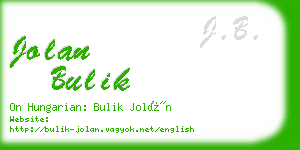 jolan bulik business card